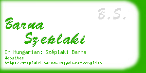 barna szeplaki business card